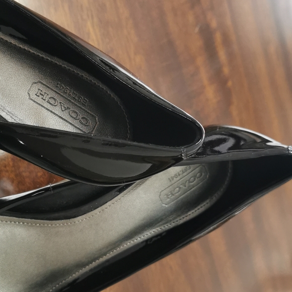Coach black patent leather pumps. Size 10 B. - Picture 4 of 6